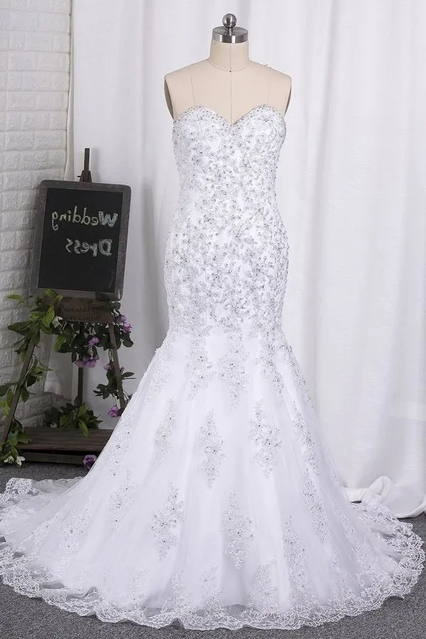 2024 Sweetheart Mermaid/Trumpet Wedding Dresses Court PT8E29MB