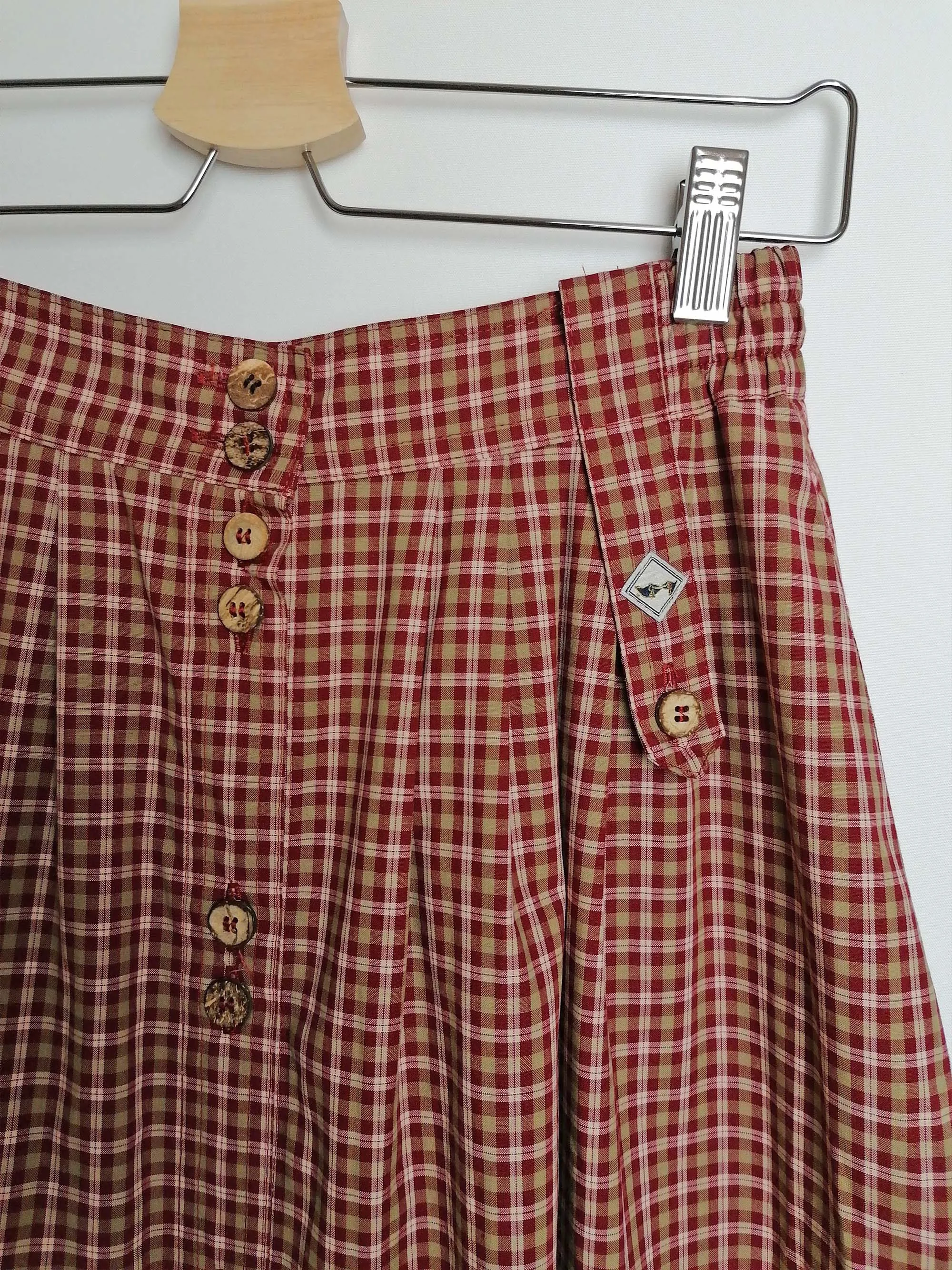 Vintage 90s High Waist Gingham Prairie Skirt - Size S-M, Retro Fashion Statement