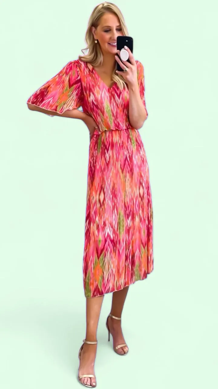 A1641 NewEnid Pink Print Loose Top Dress