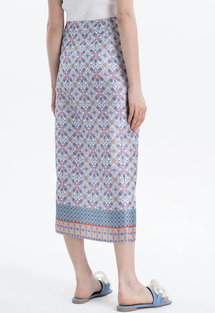 Allover printed Wrap Skirt