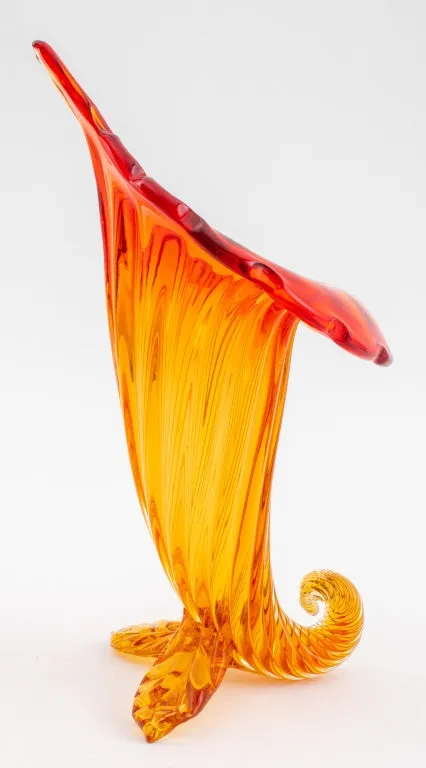 Amberina Glass Trumpet Vase, ca. 1900