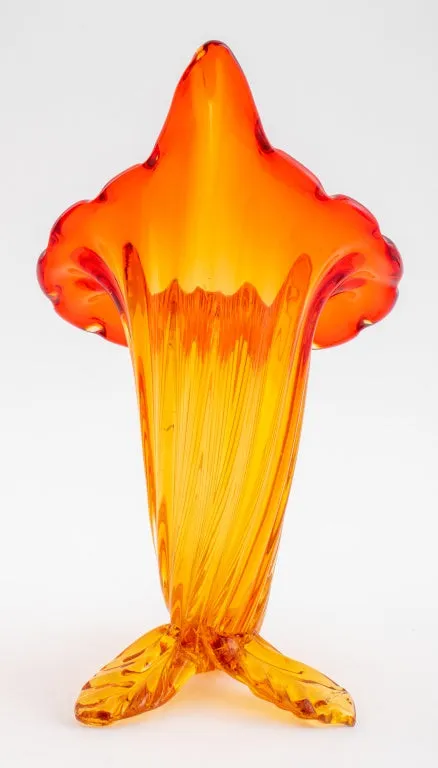 Amberina Glass Trumpet Vase, ca. 1900