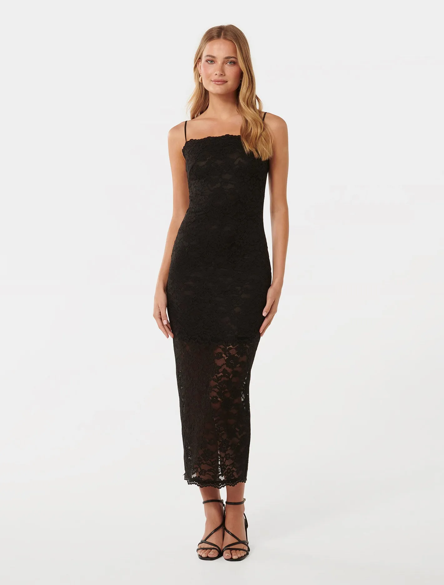 Angelica Lace Bodycon Midi Dress