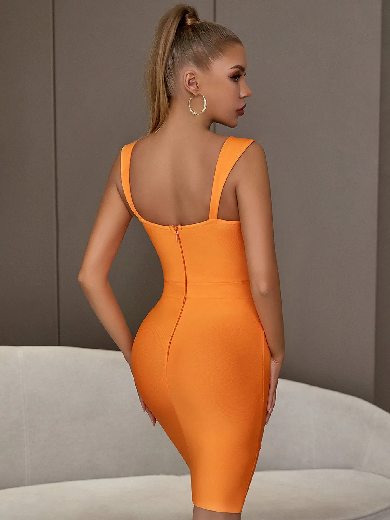 Asymmetrical Sleeveless Mini Bodycon Dress