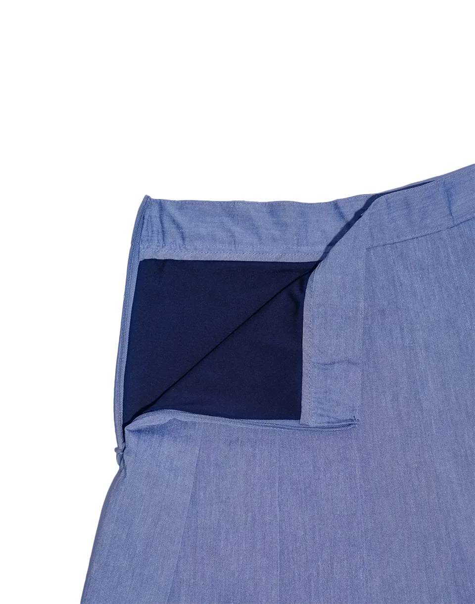 BA Pleated Skirt - Denim Blue