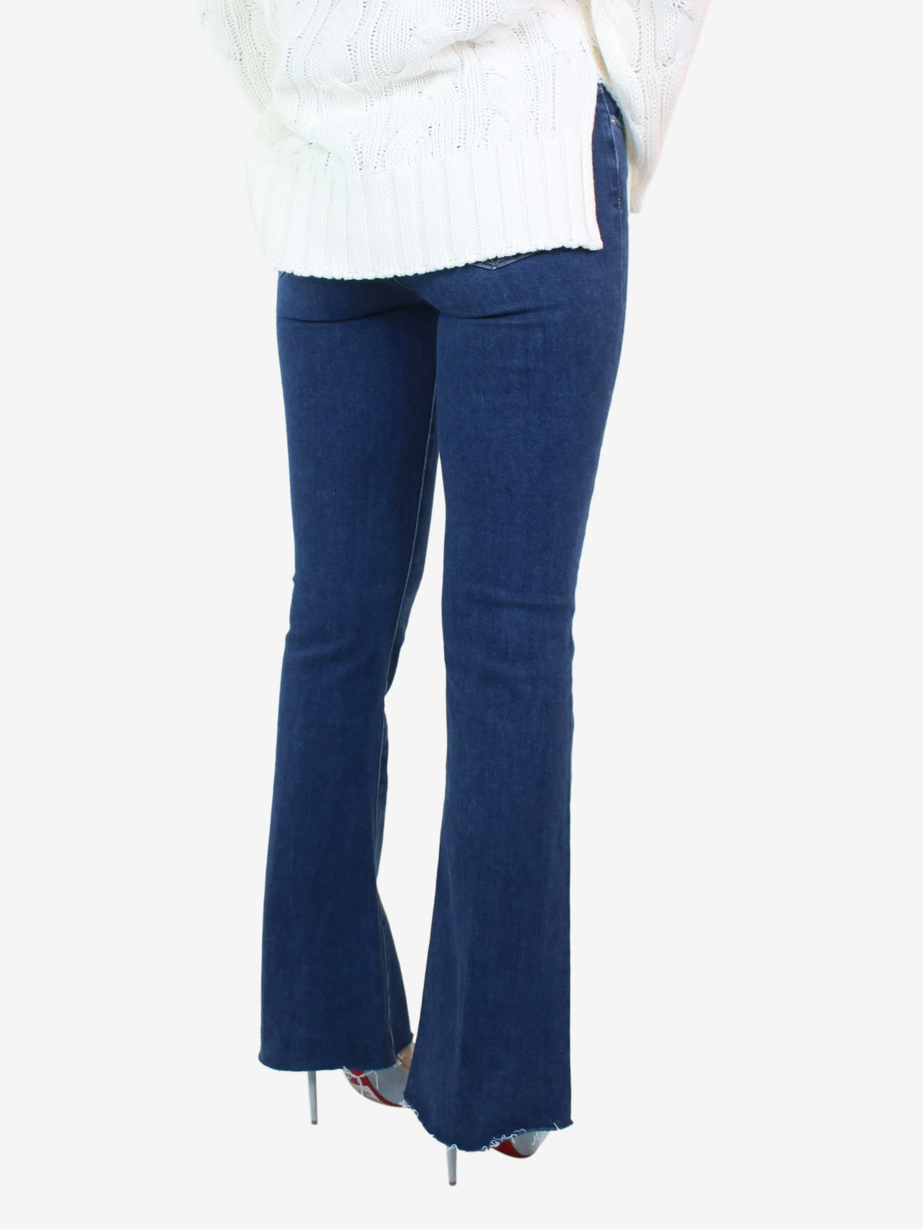 Blue high-rise flare jeans - size UK 8