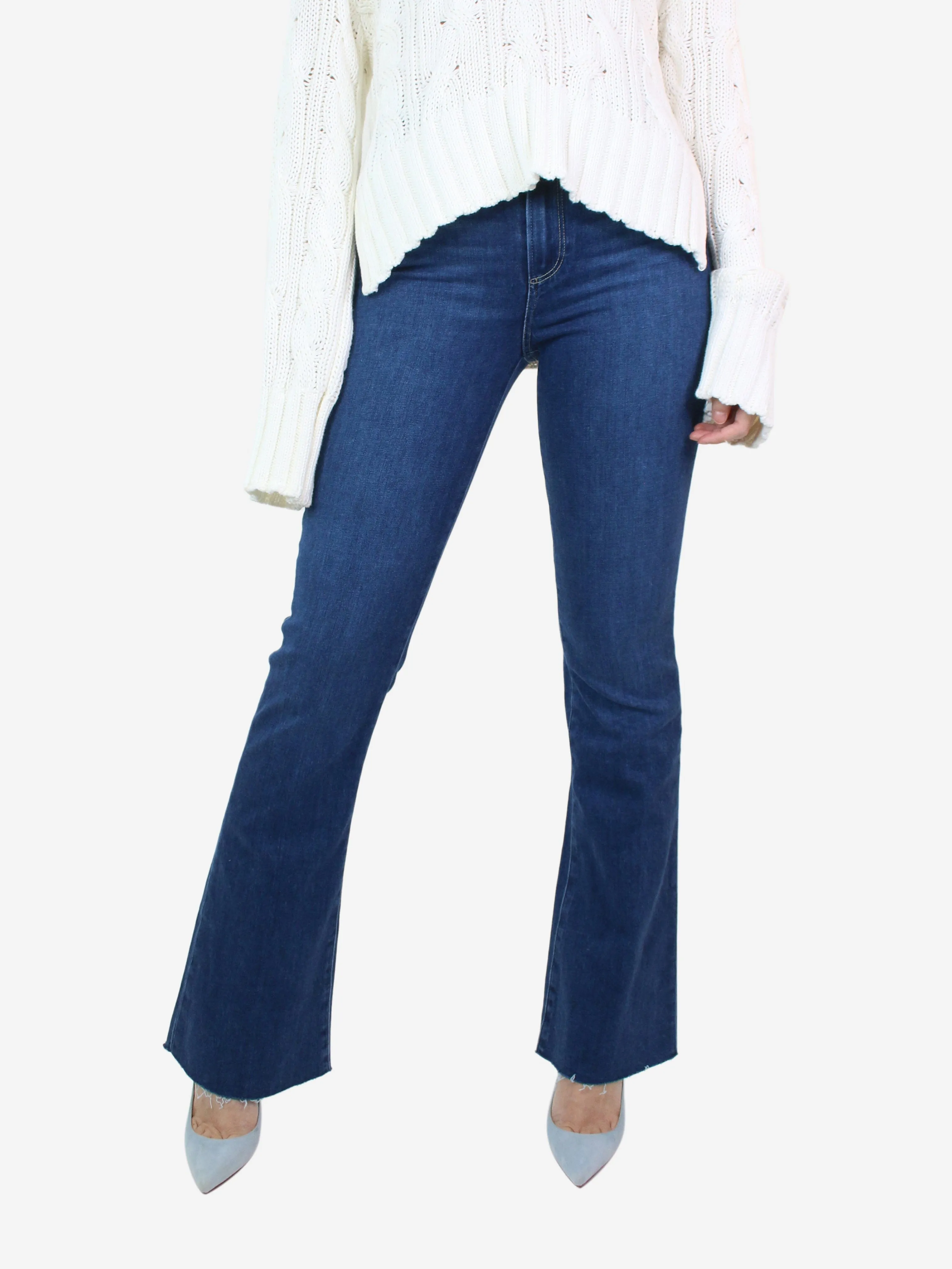 Blue high-rise flare jeans - size UK 8