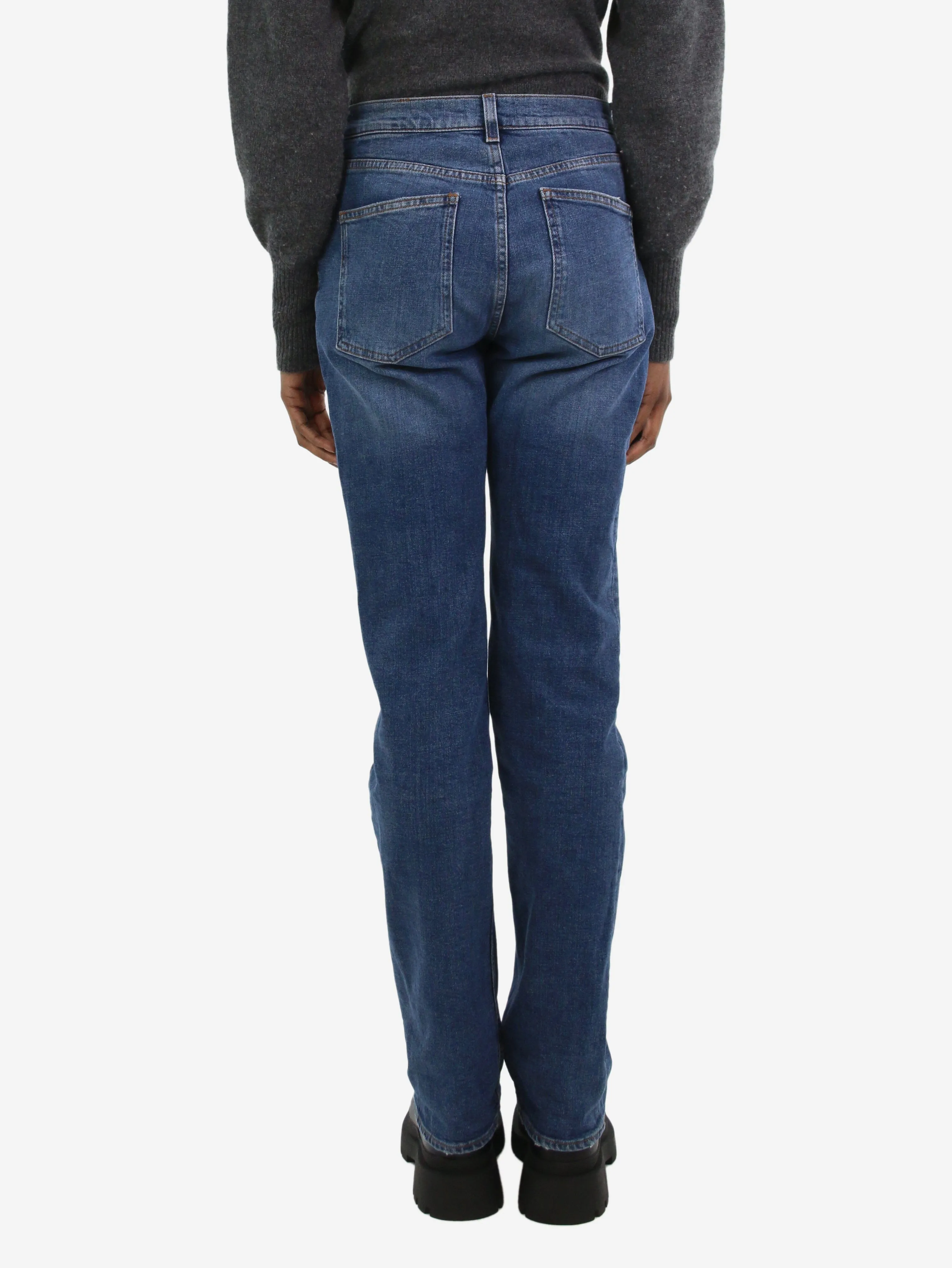 Blue slim-leg jeans - size UK 6