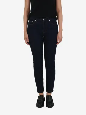 Blue straight-leg jeans - size UK 8