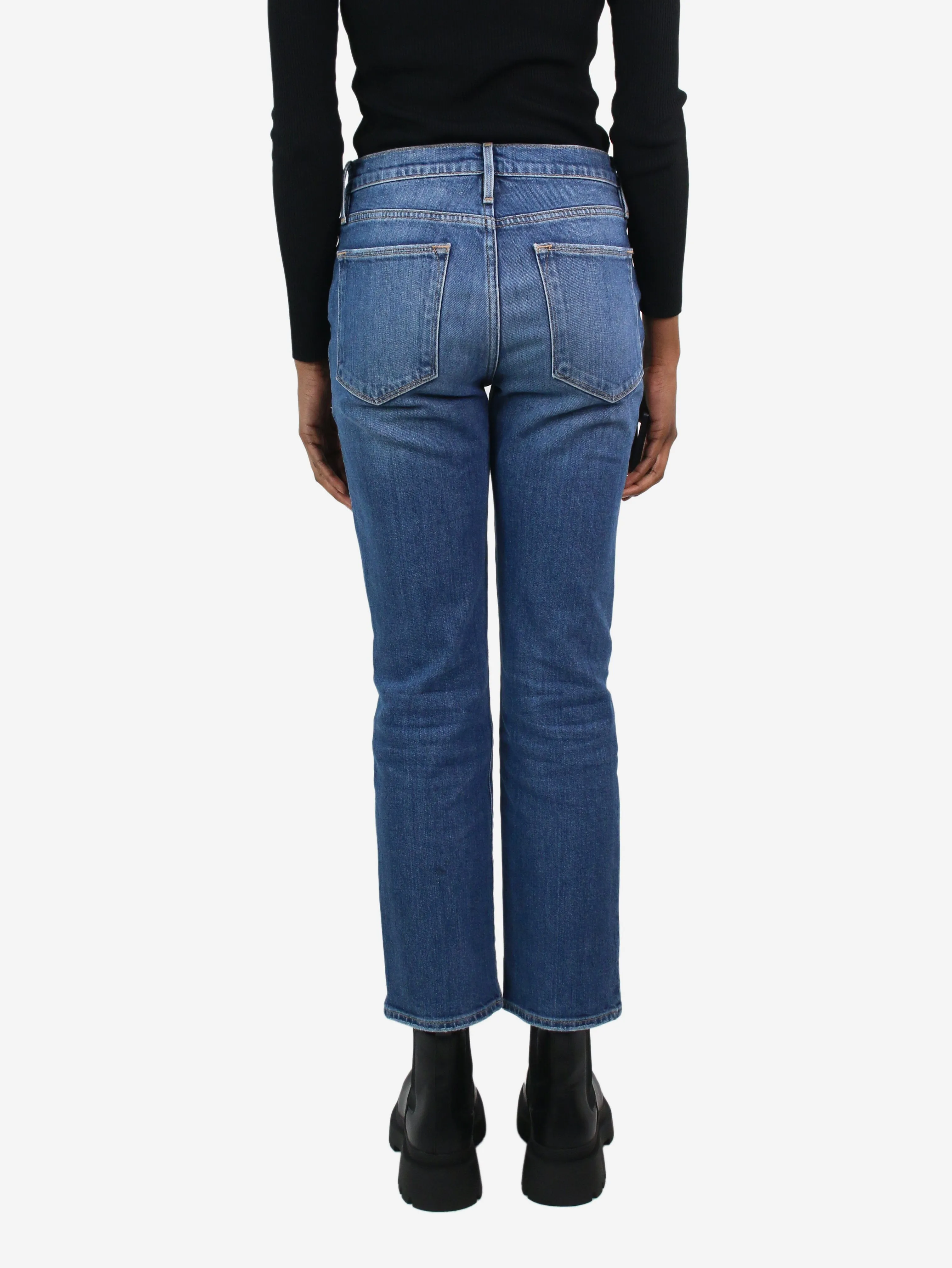 Blue straight-leg jeans - size W26