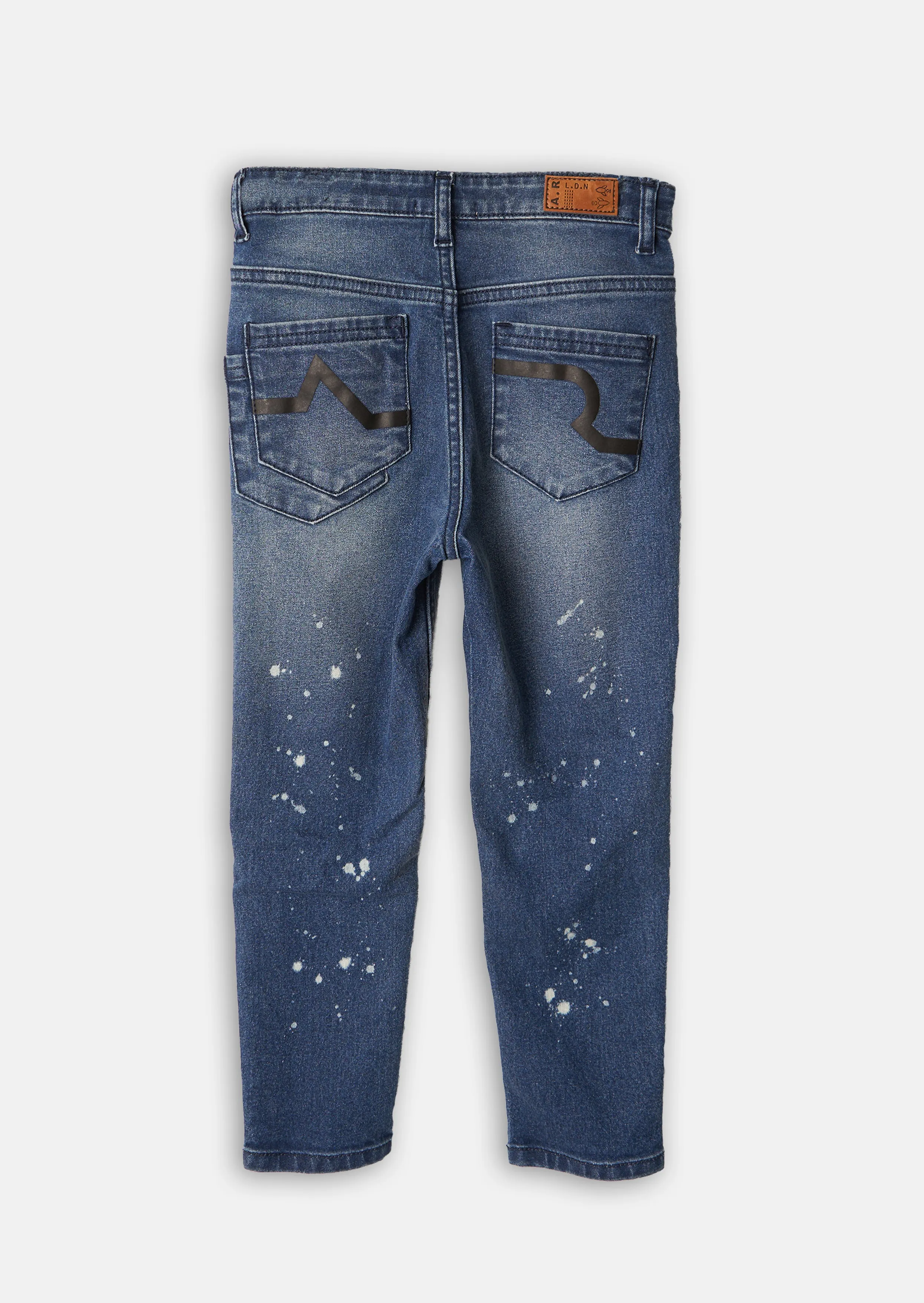 Boys Paint Splat Printed Blue Jeans