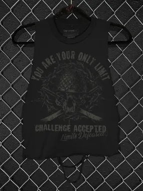 CHALLENGE ACCEPTED CROP TANK TOP