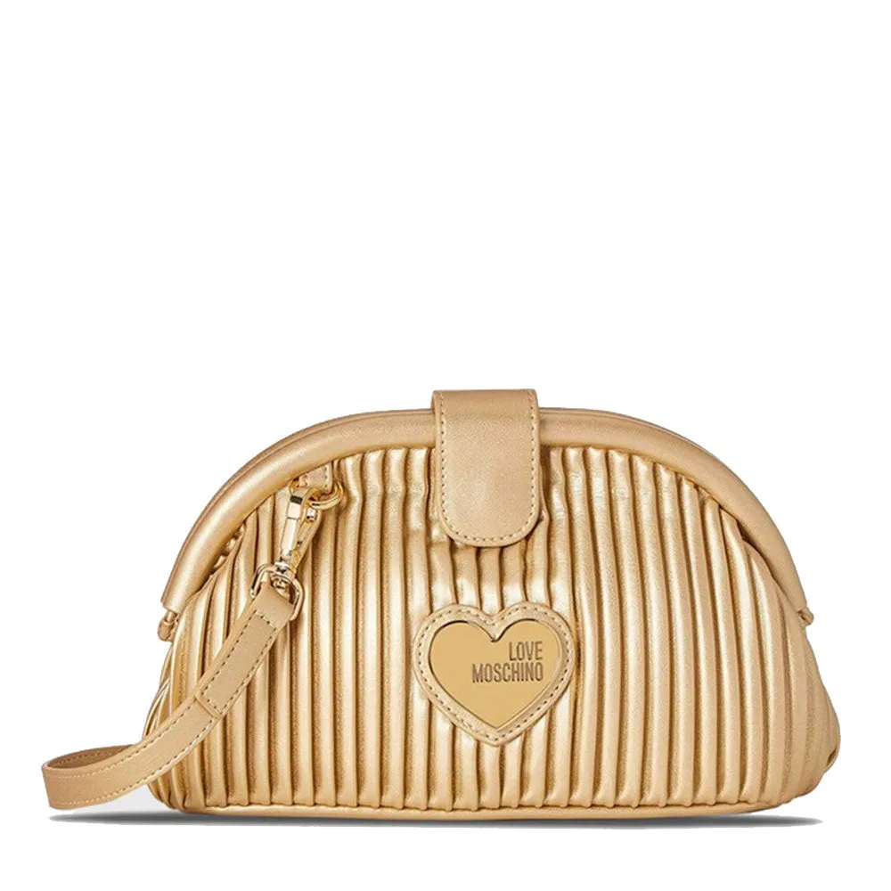 Clutch Donna con Tracolla LOVE MOSCHINO linea Pleated color Oro JC4045