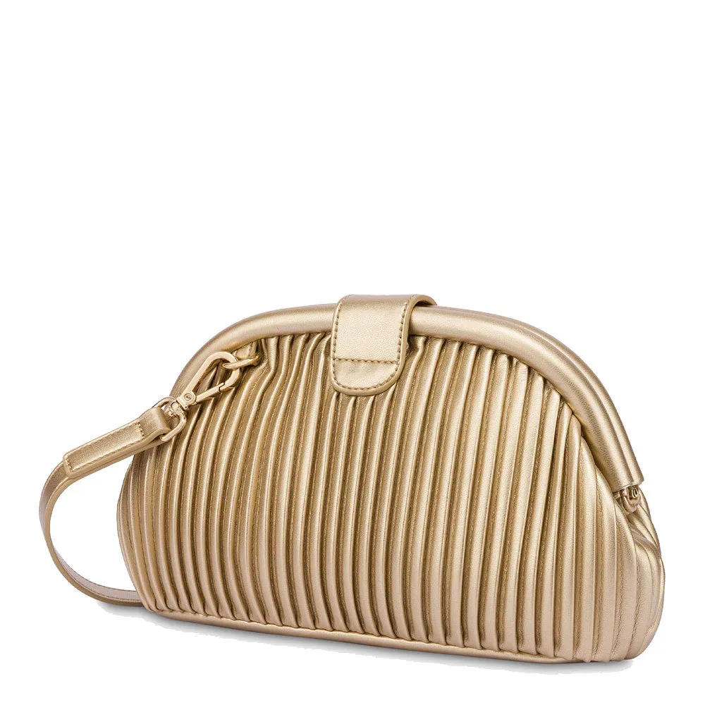 Clutch Donna con Tracolla LOVE MOSCHINO linea Pleated color Oro JC4045