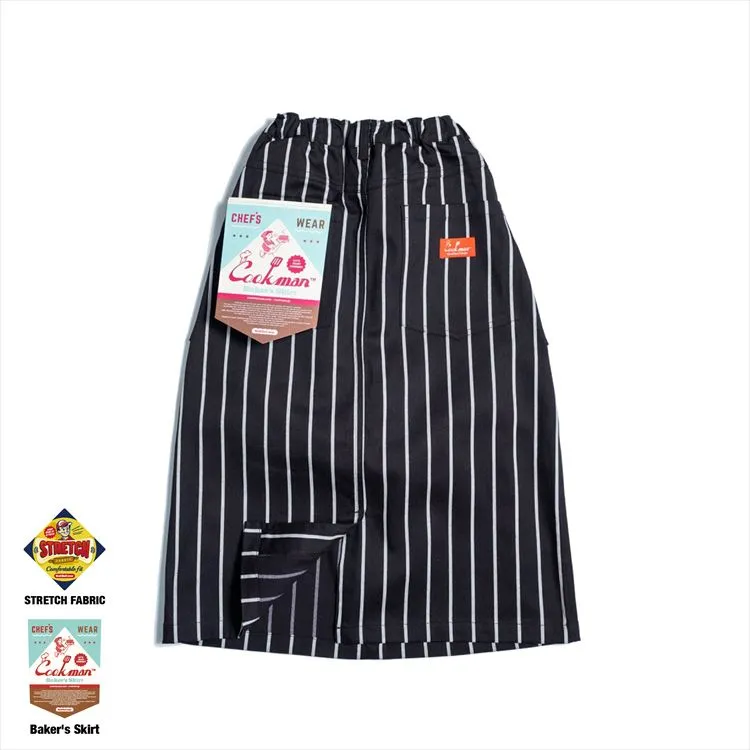 Cookman Baker's Skirt - Stripe : Black