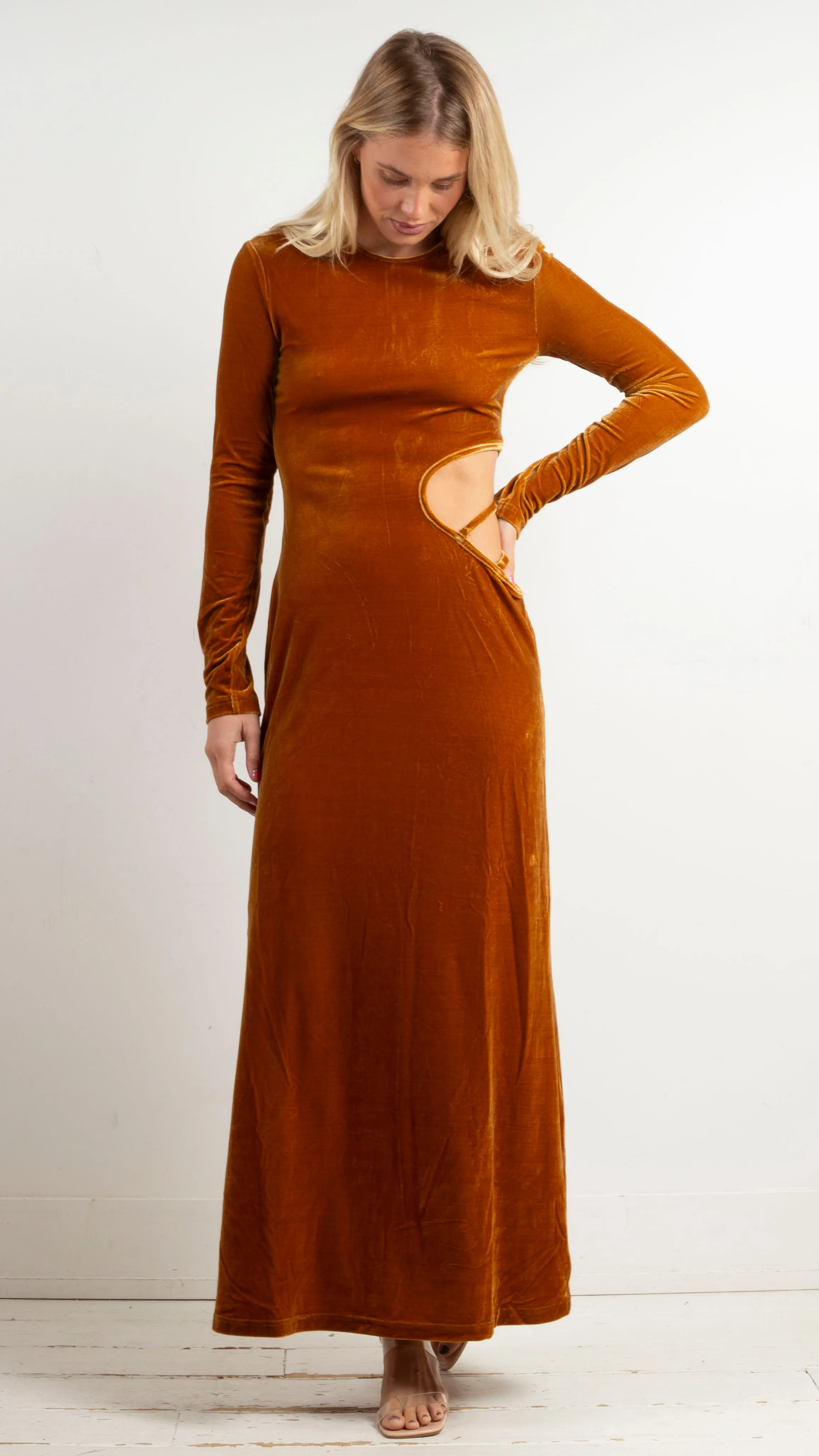 Cortina Velvet Maxi Dress - Honey