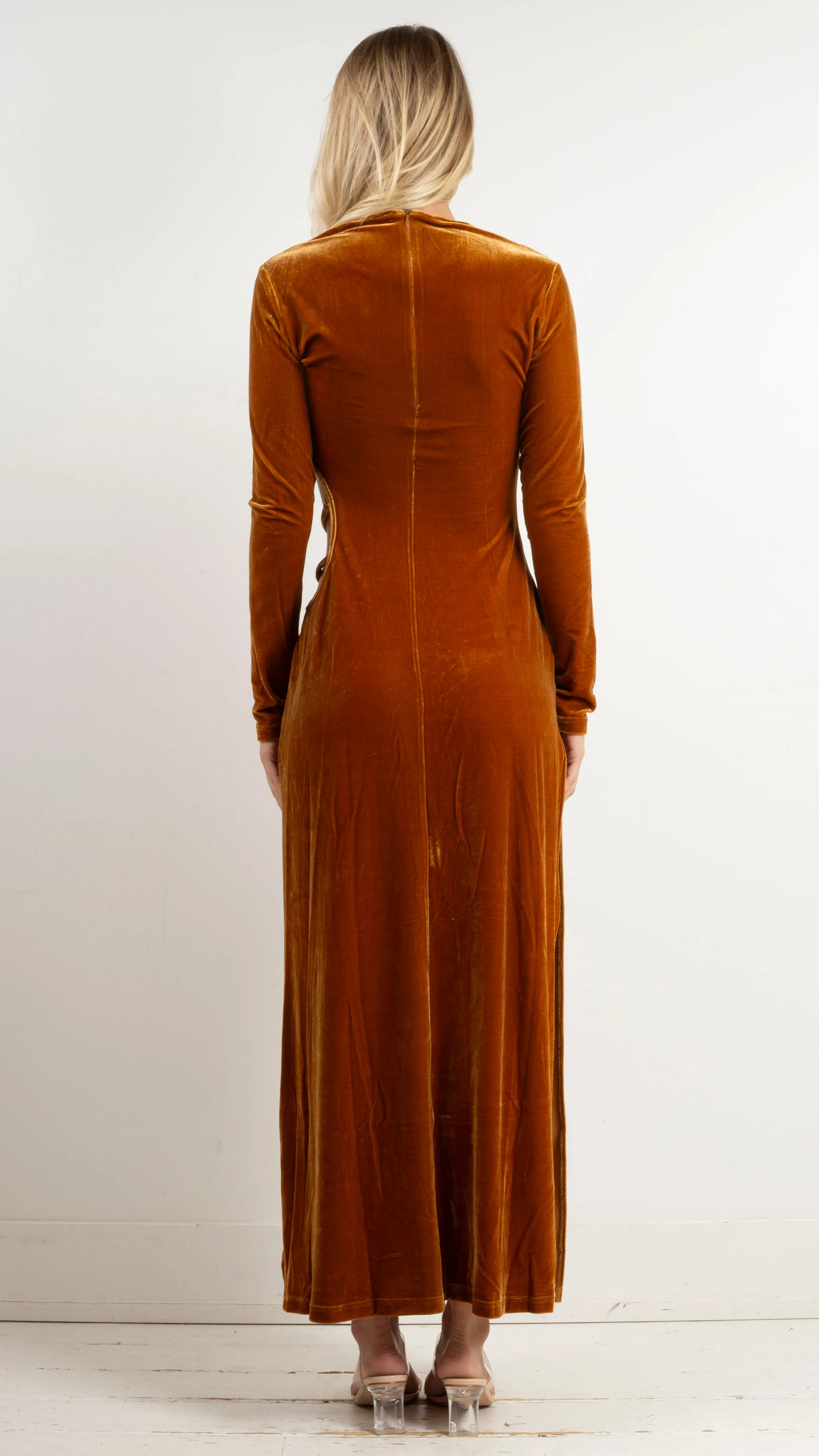 Cortina Velvet Maxi Dress - Honey