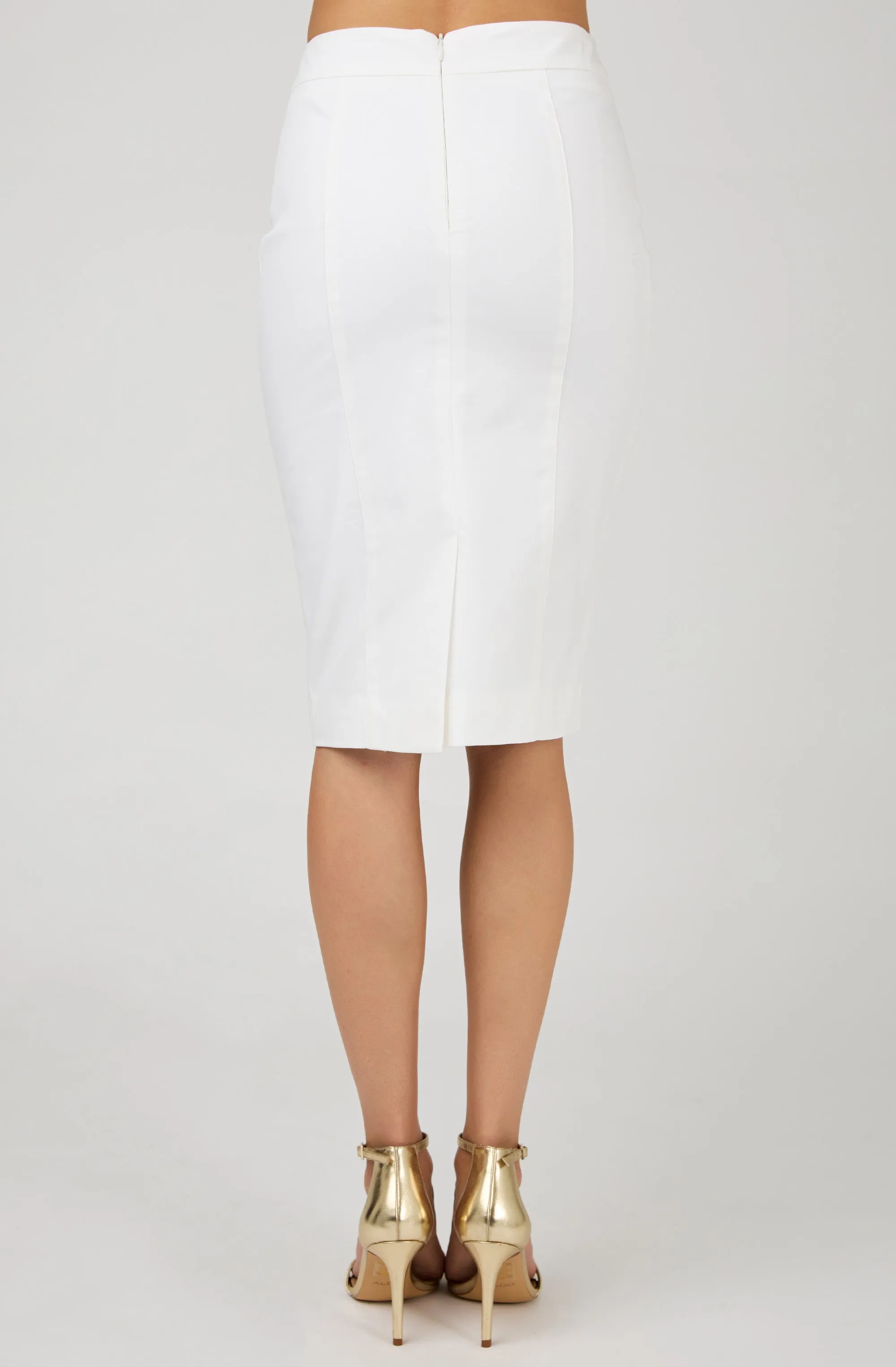 Cotton Pencil Skirt with Middle Seam