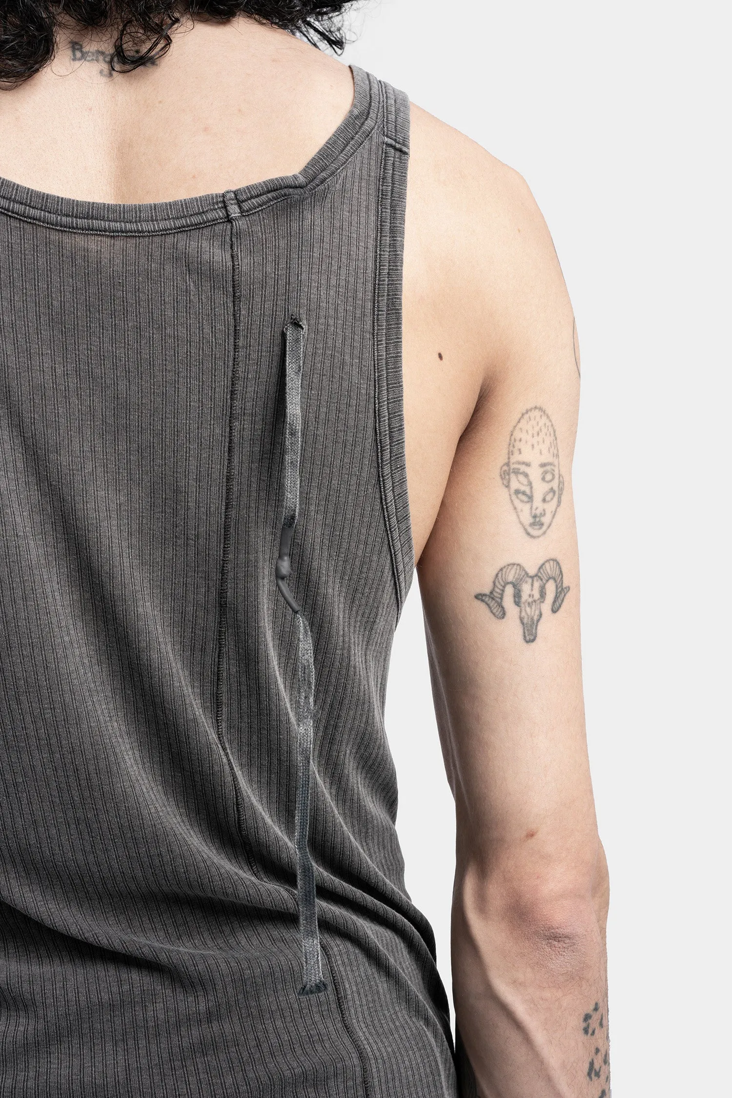 Cotton tank top, Acid grey