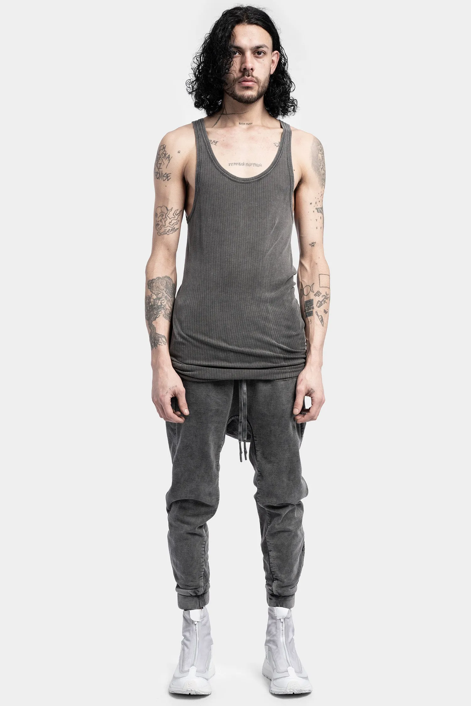 Cotton tank top, Acid grey