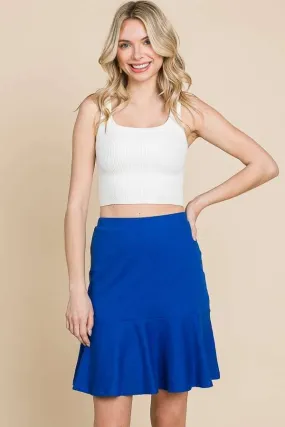 Cross Grain Mini Flar Skirt: XL / ROYAL