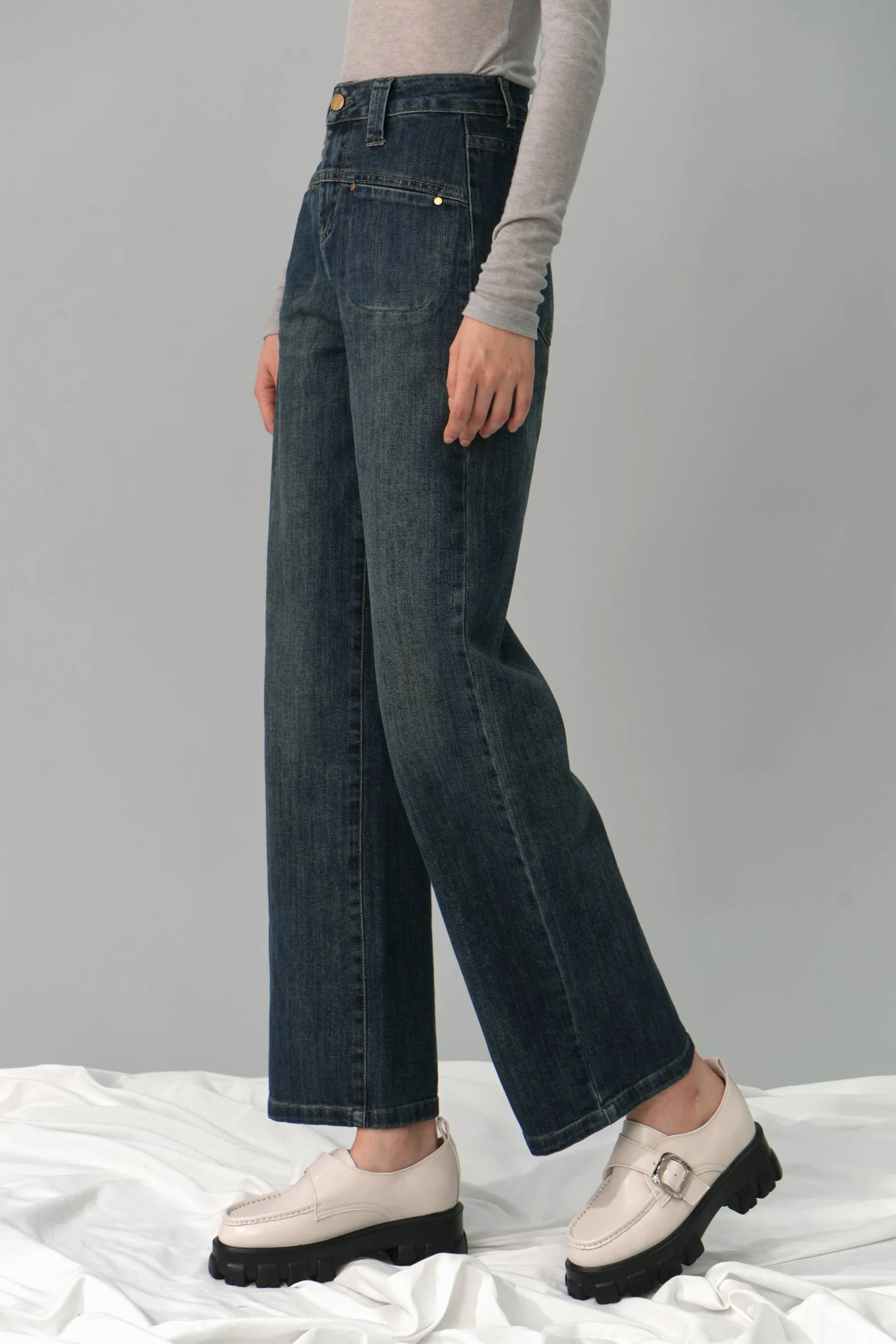 Deana Denim Jeans, Dark Blue