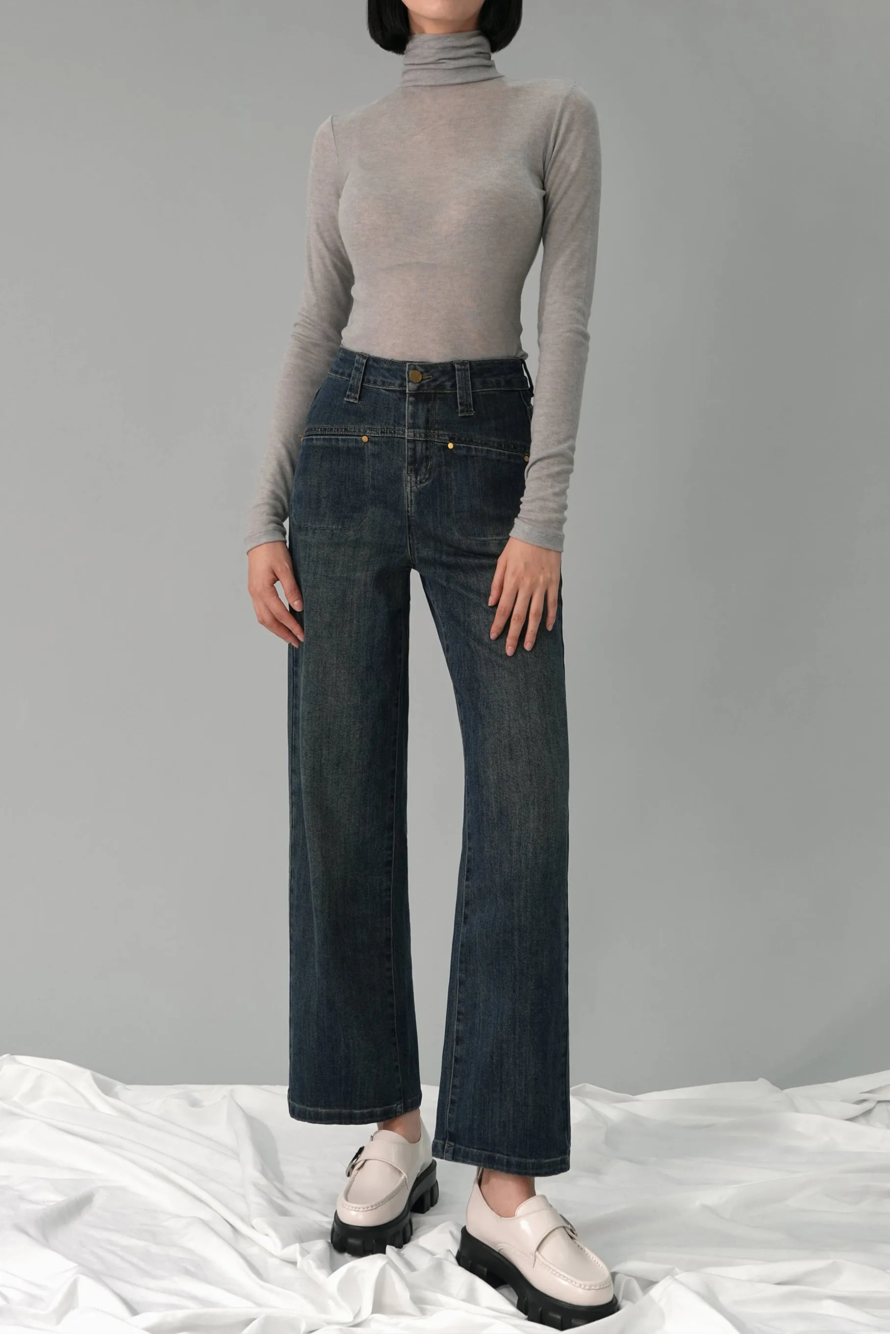 Deana Denim Jeans, Dark Blue