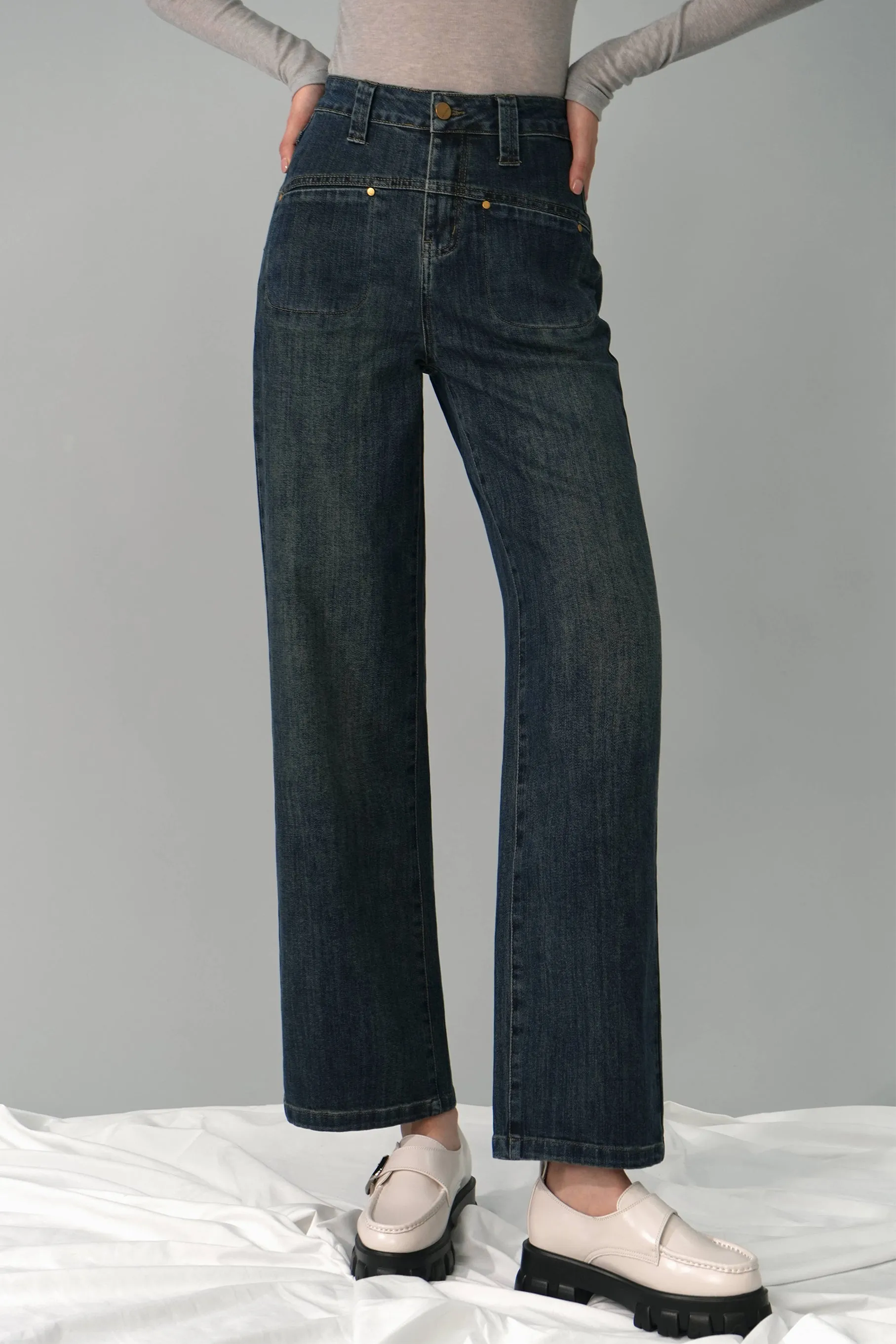 Deana Denim Jeans, Dark Blue