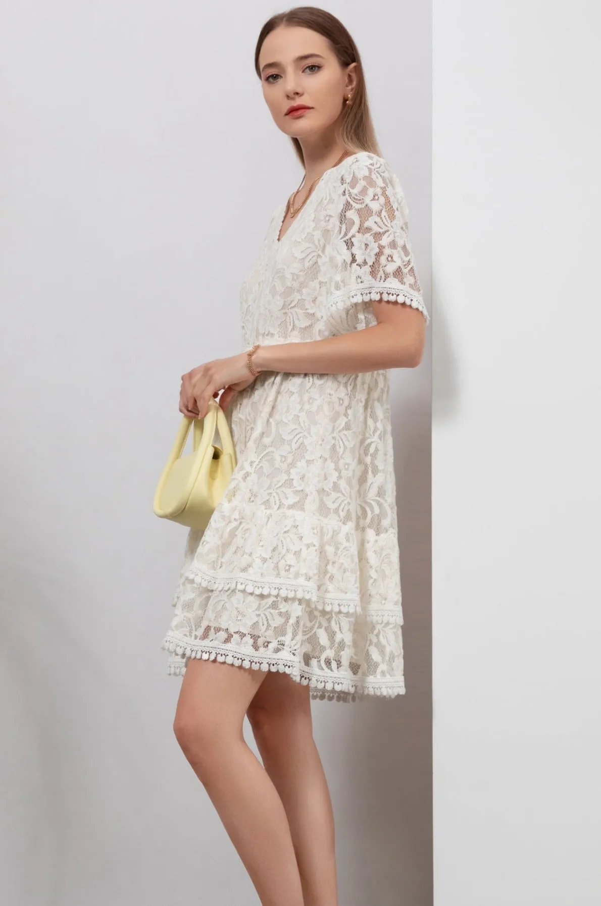 Ditta Lace Dress - Cream