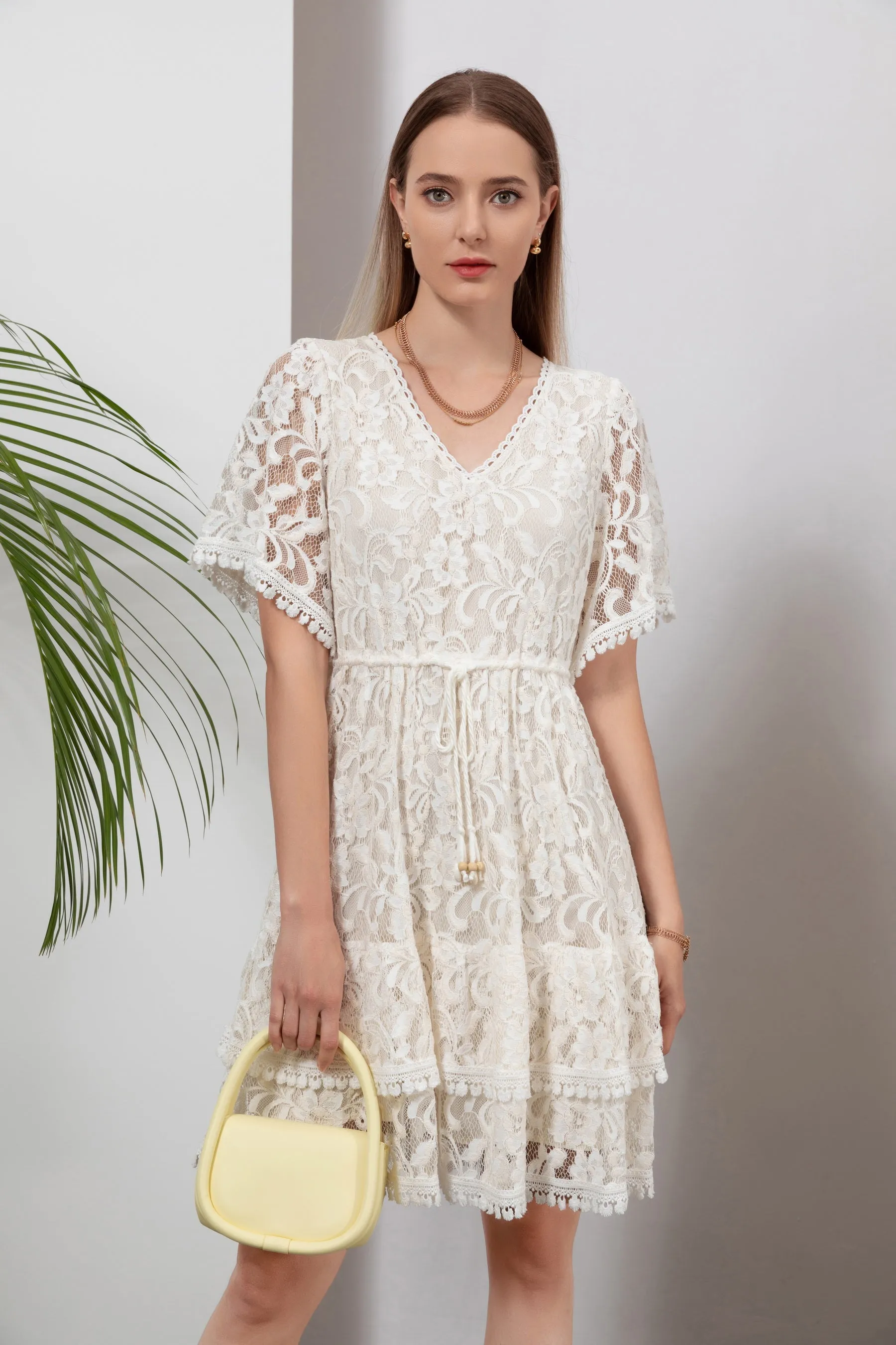 Ditta Lace Dress - Cream