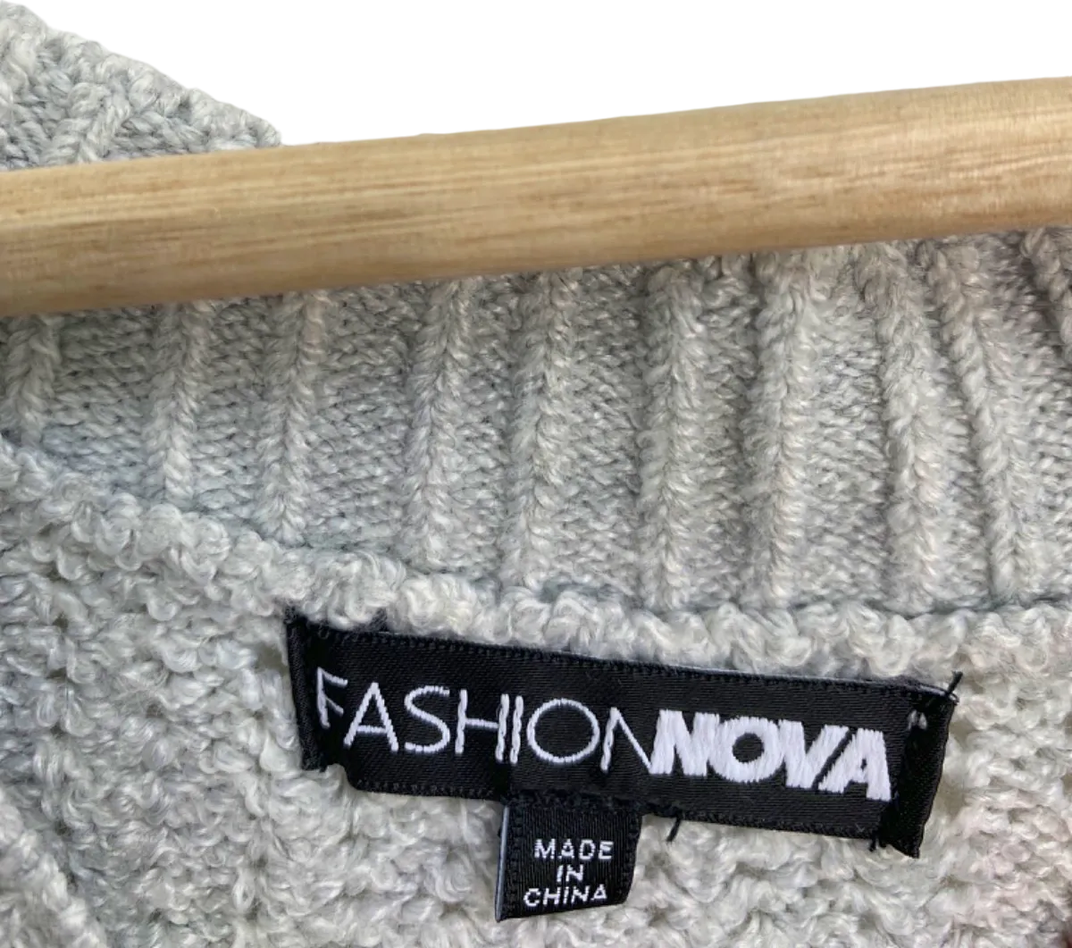 Fashion Nova Grey Ribbed Knit Tank Top UK 6