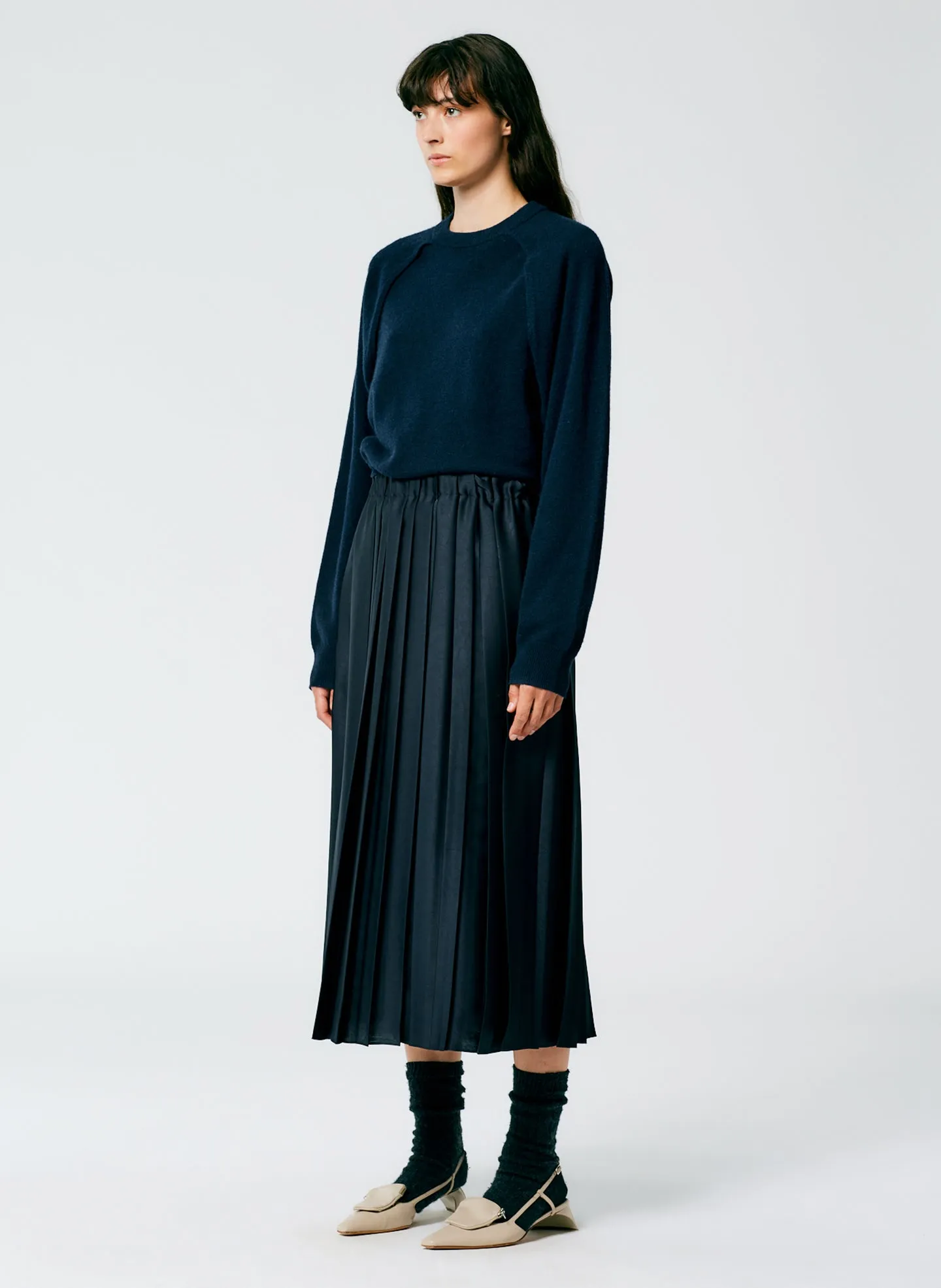 Feather Weight Pleated Pull On Skirt