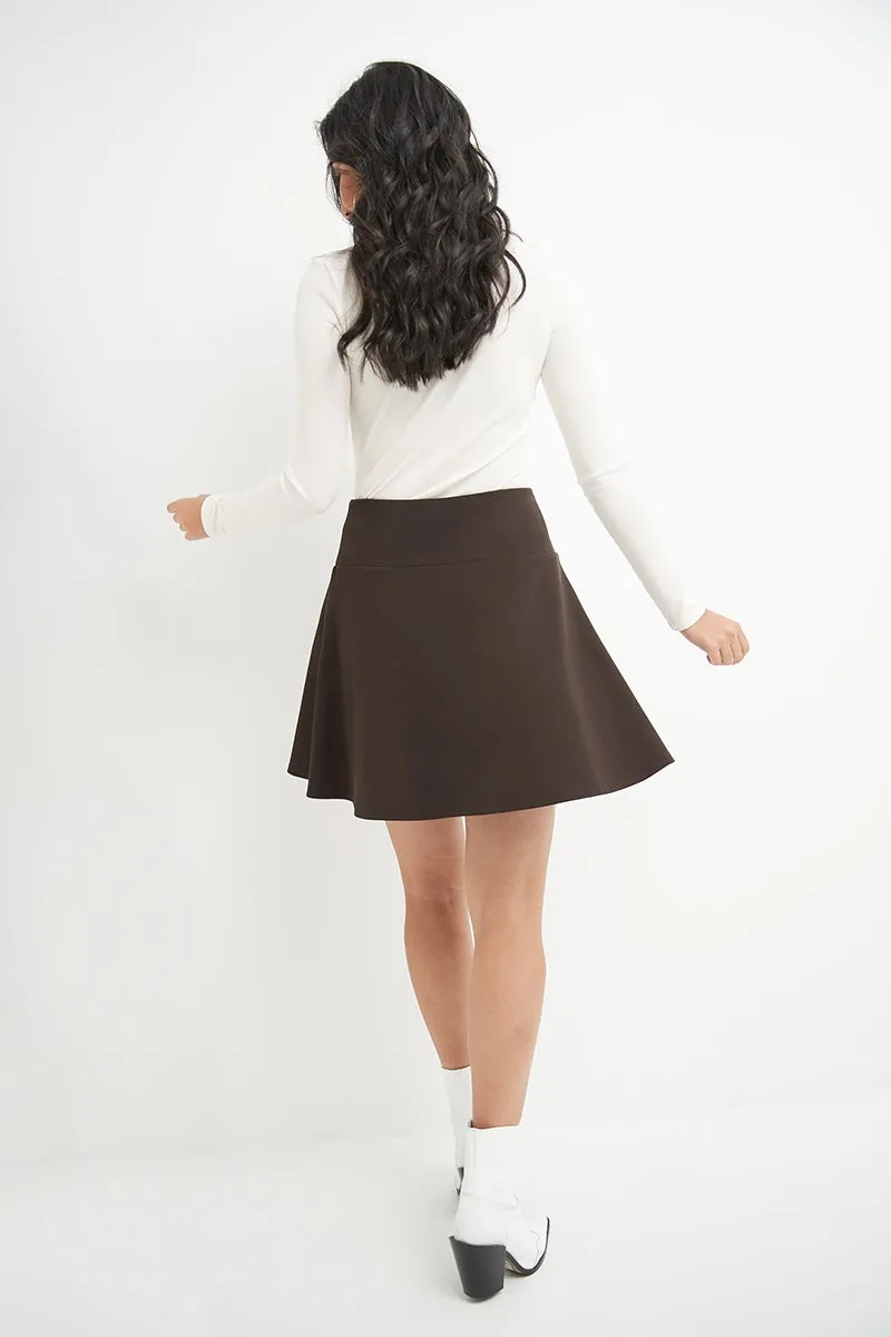 Fit-And-Flare Skirt with Wide Waistband