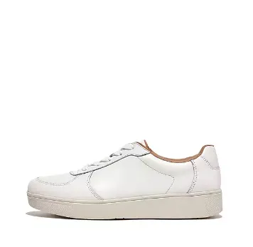 Fitflop Rally Leather Panel Sneakers | White   Black