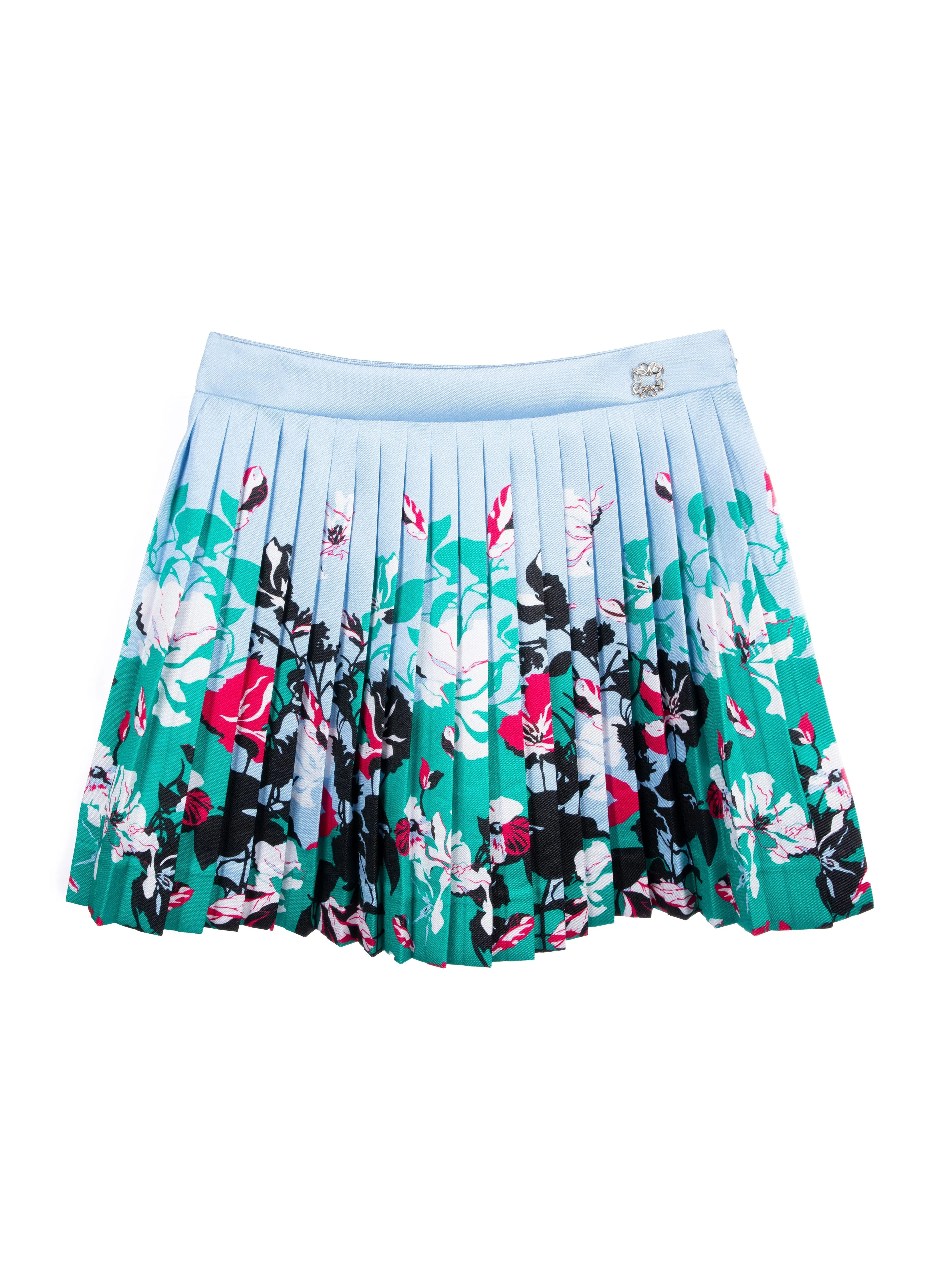 Floral-Print Pleated Skirt