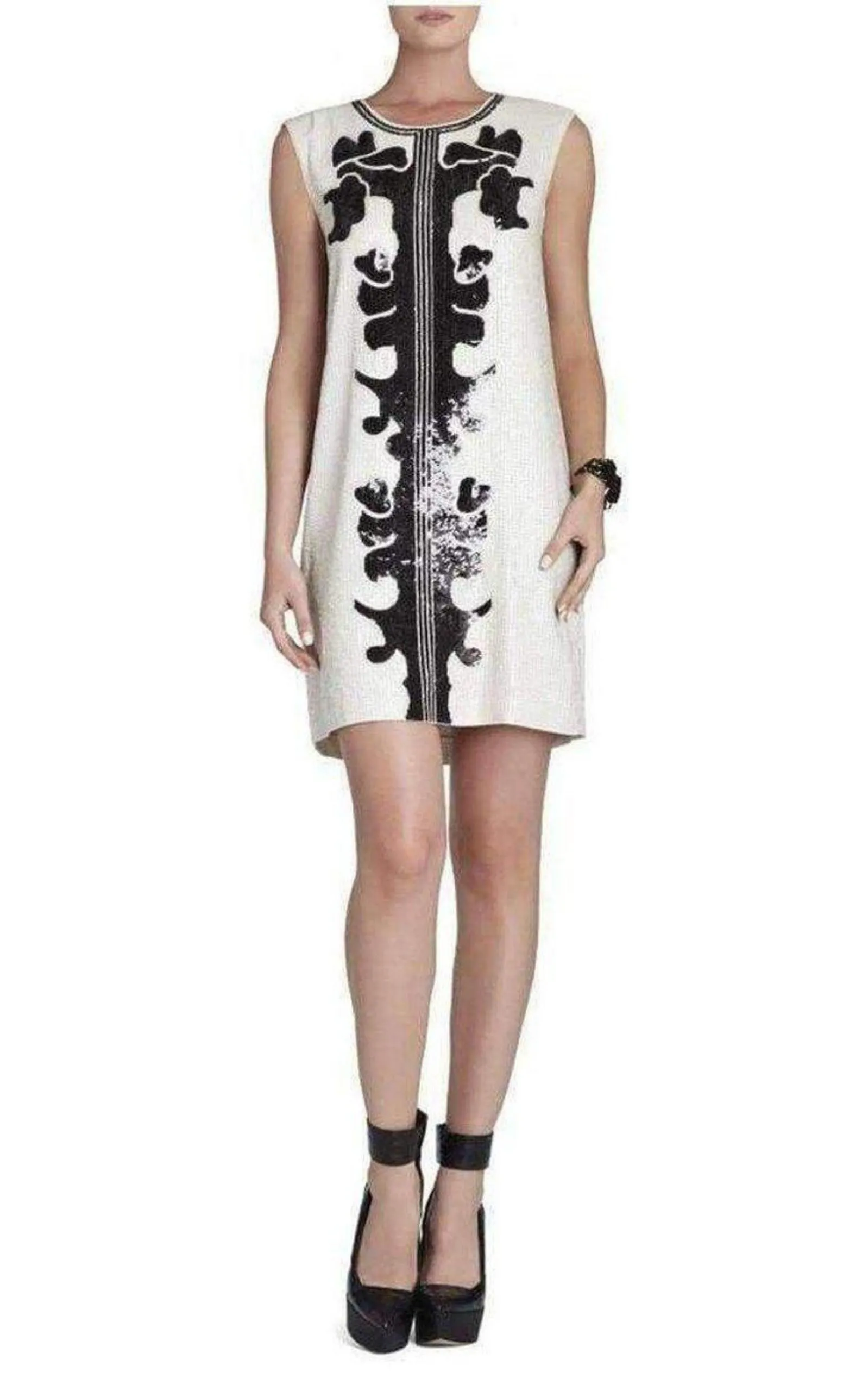 Geri Sequin Motif Shift Dress