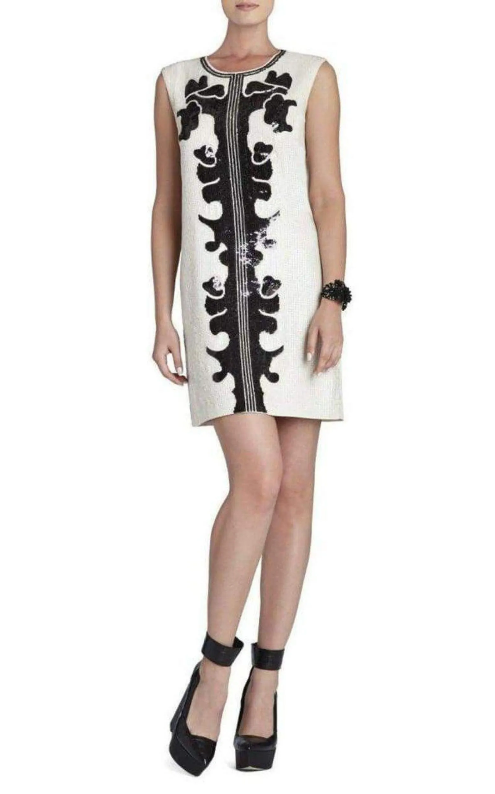 Geri Sequin Motif Shift Dress