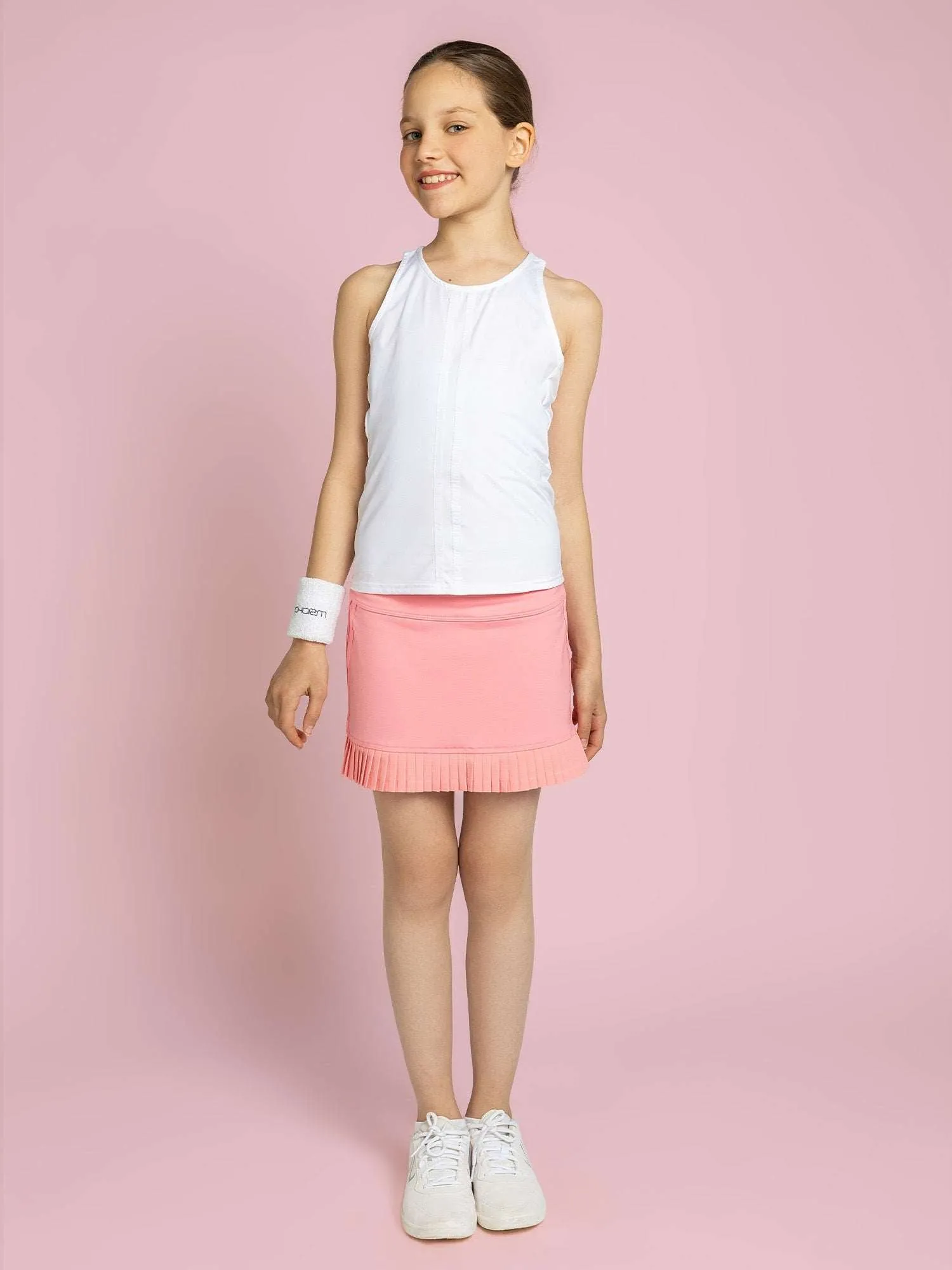 Girls Classic Tennis Pleated Skirt - Plumeria