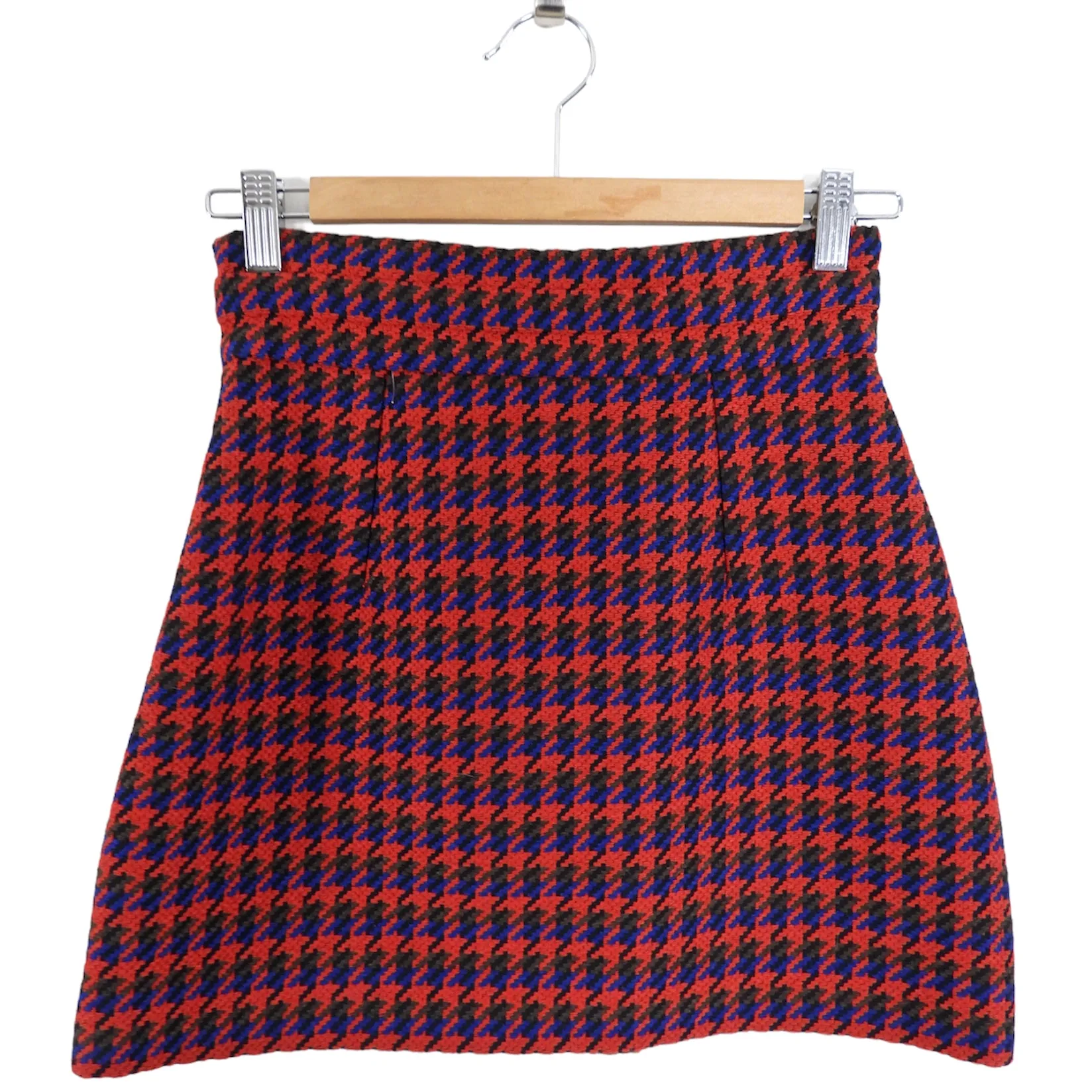 Gucci Red, Green, Blue Check Tweed Mini Skirt - XS / 25 waist