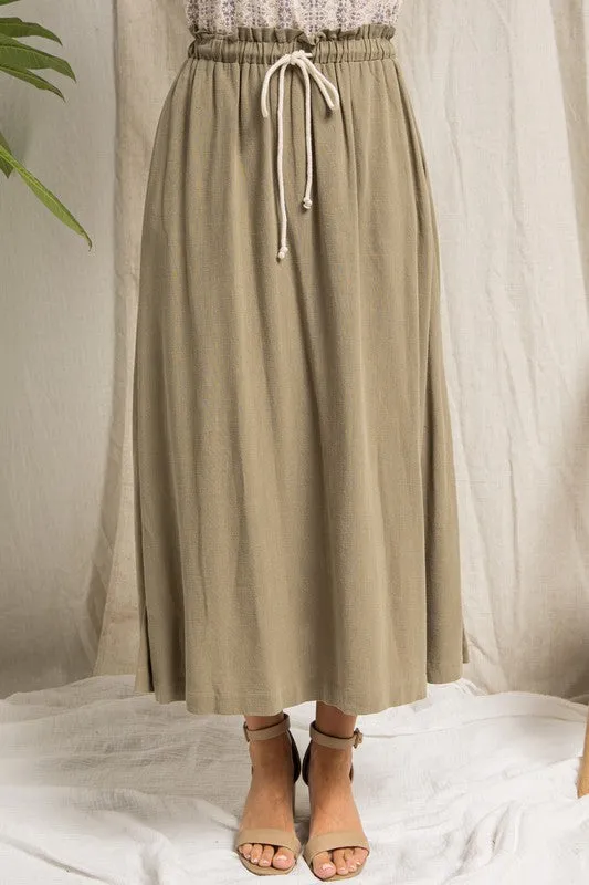 Helen Midi Skirt in Olive