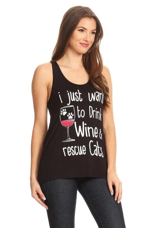 I Just Want To Drink And Rescue Cats Raw Moda