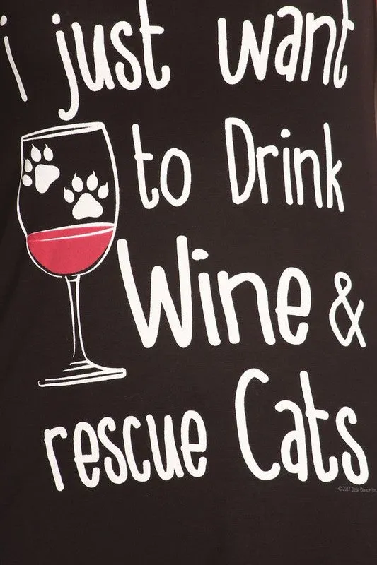 I Just Want To Drink And Rescue Cats Raw Moda