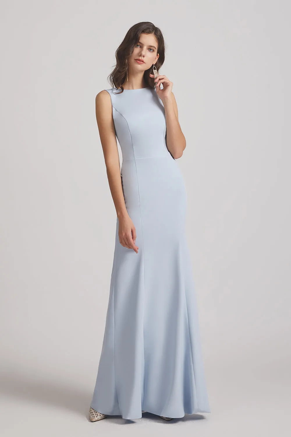 Jewel Sleeveless Open Back Trumpet Gown (AF0025)