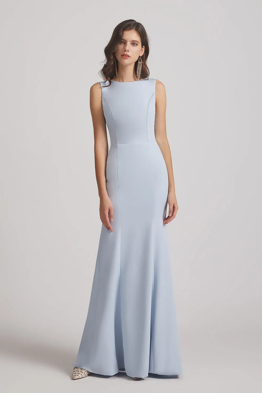 Jewel Sleeveless Open Back Trumpet Gown (AF0025)