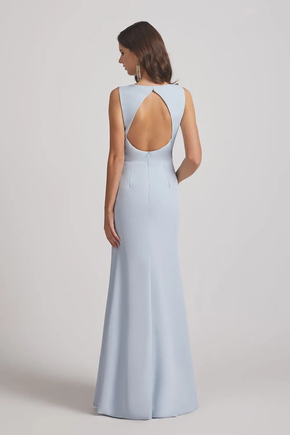 Jewel Sleeveless Open Back Trumpet Gown (AF0025)