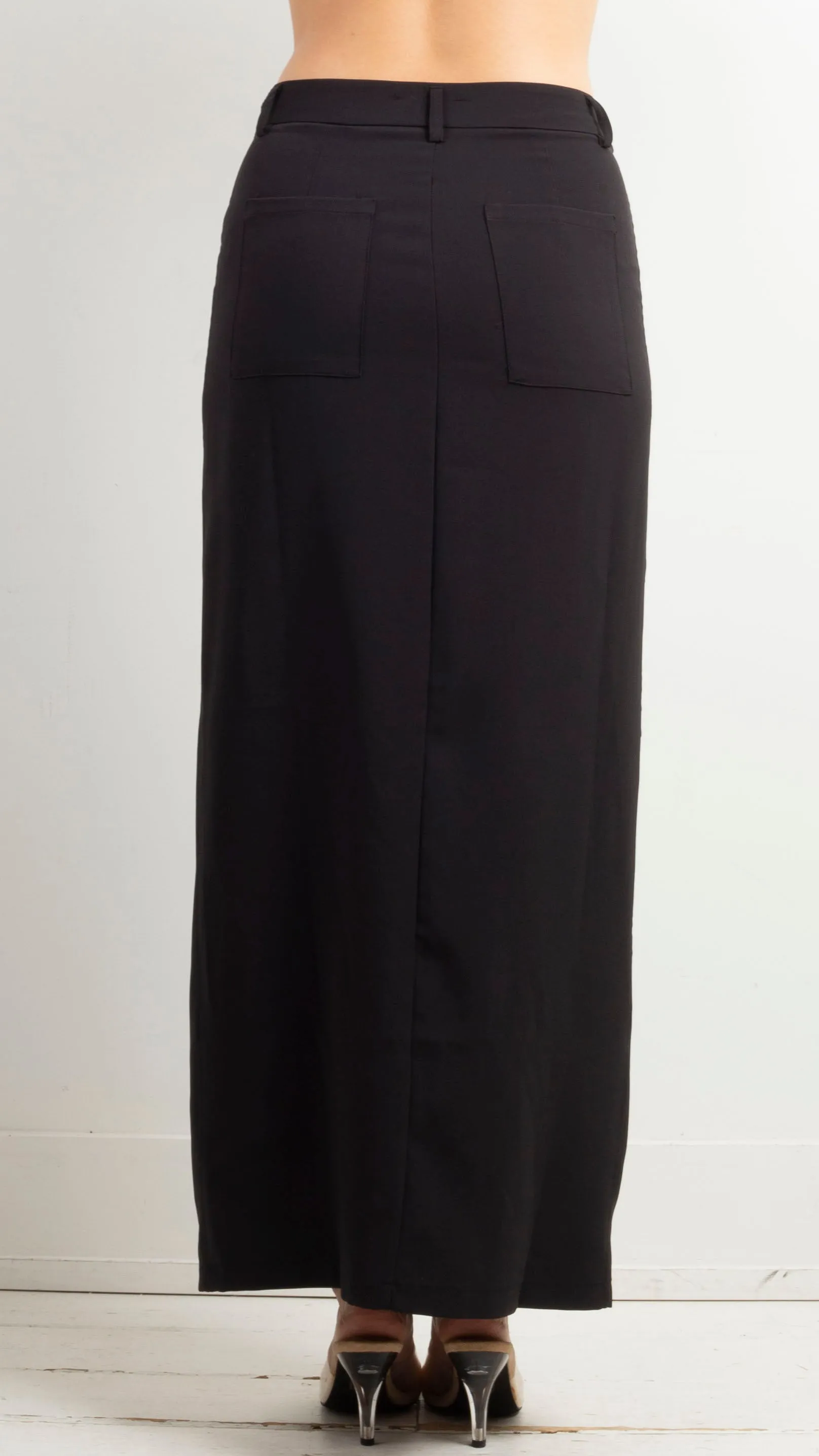 Juliette Slit Maxi Skirt - Black