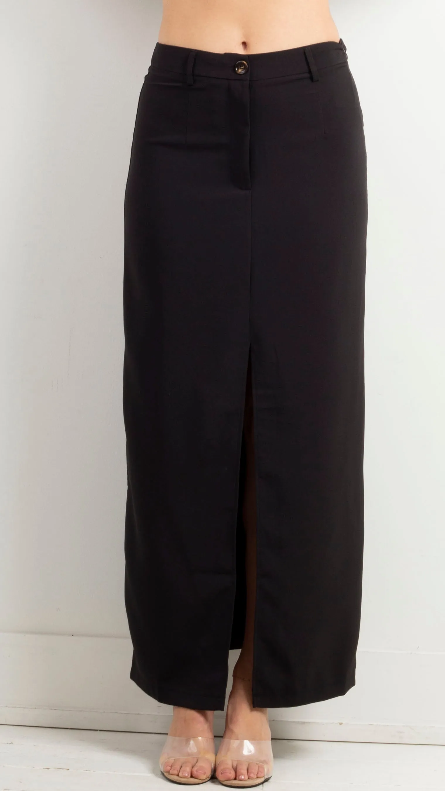 Juliette Slit Maxi Skirt - Black