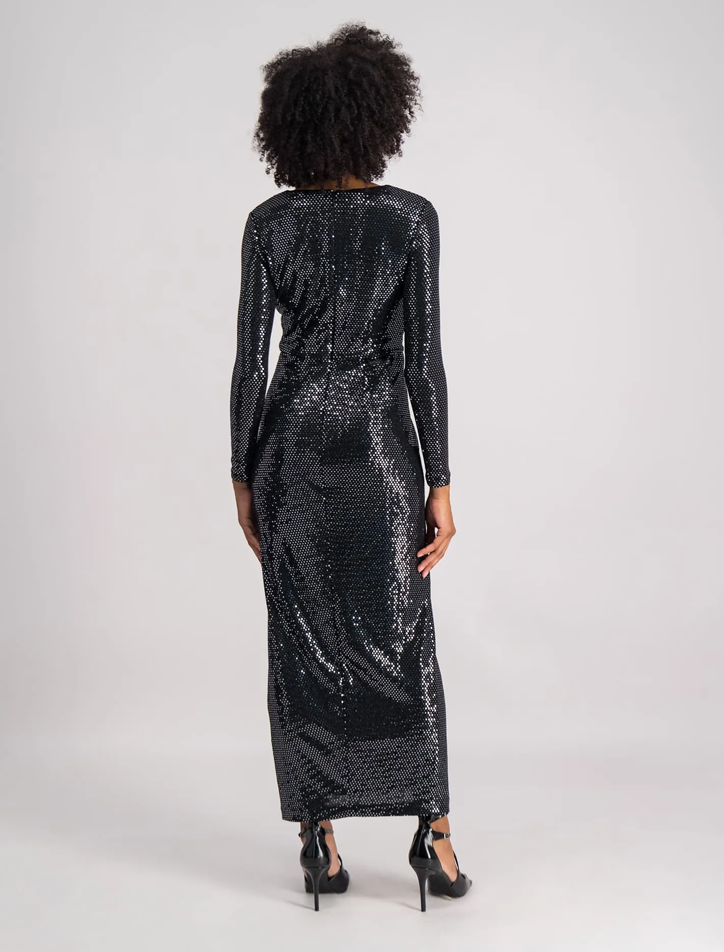 Larissa Metallic Twist Midi Dress