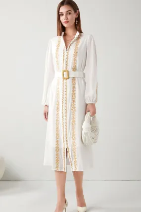 Lena Linen Midi Dress