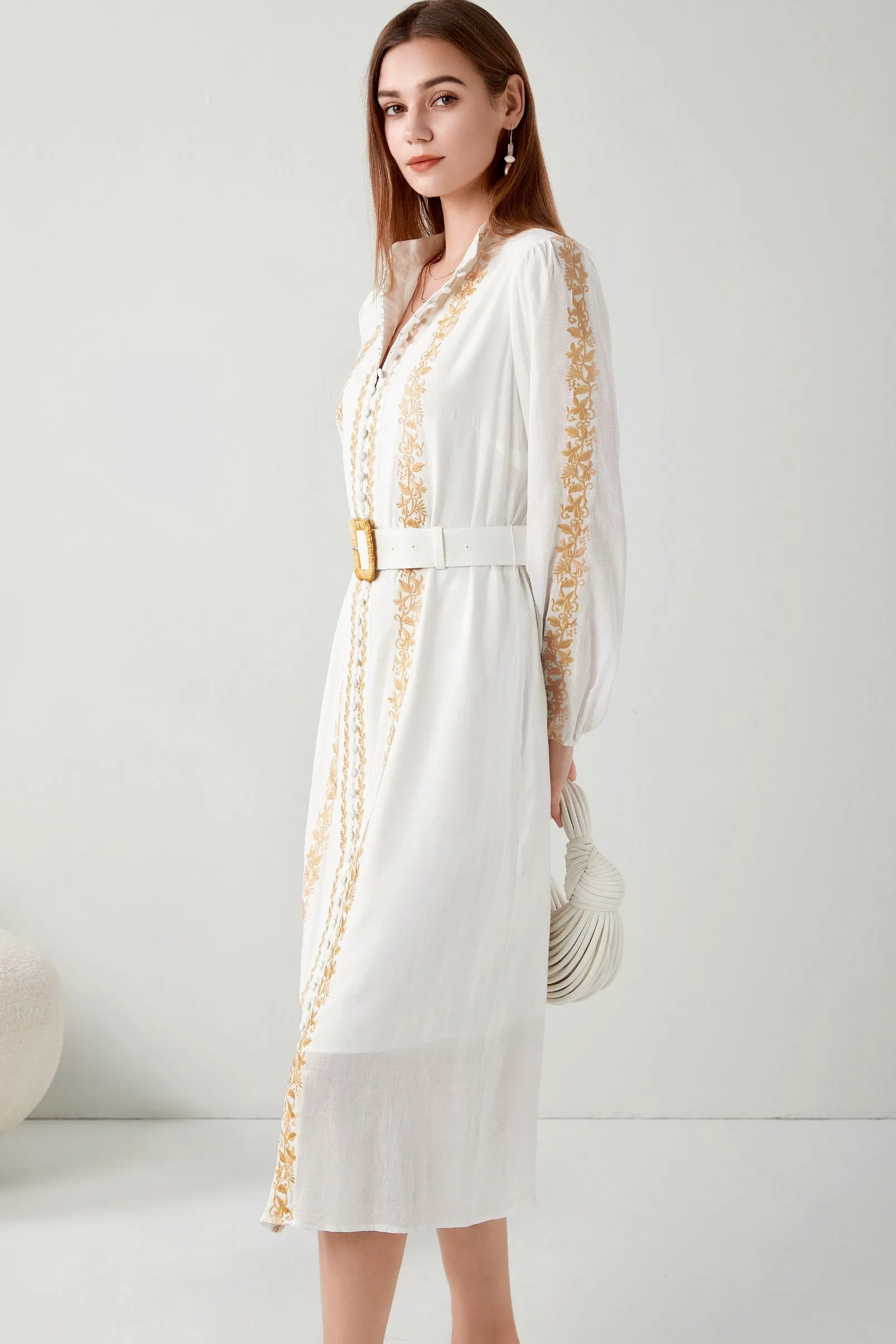 Lena Linen Midi Dress